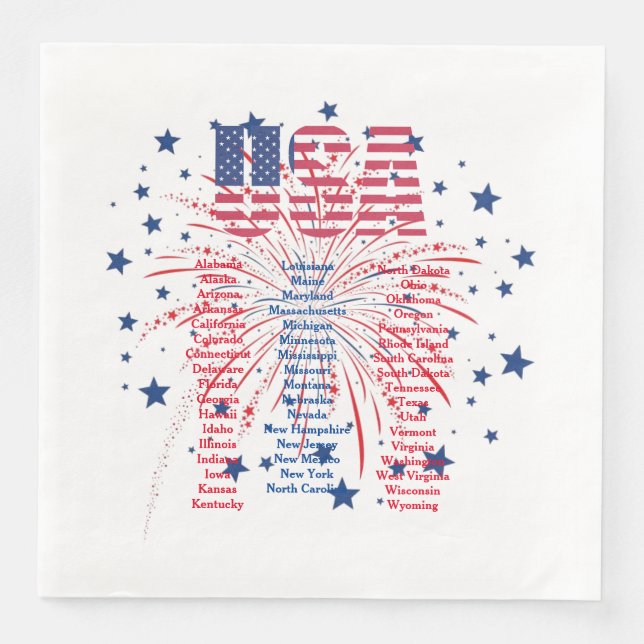 “50 States”   Napkin (Front)