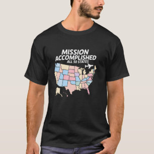 50 States of America Adventure Map Road Trip Trave T-Shirt
