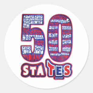 50 STATES THE USA CLASSIC ROUND STICKER