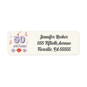 50 & Still Rockin’ Retro Music Themed Address Return Address Label