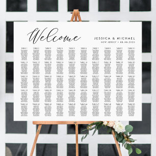 50 Tables Large Welcome Seating Chart Plan
