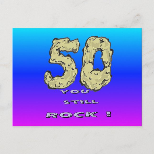 50 th Anniversary Blue Purple Postcard (Front)