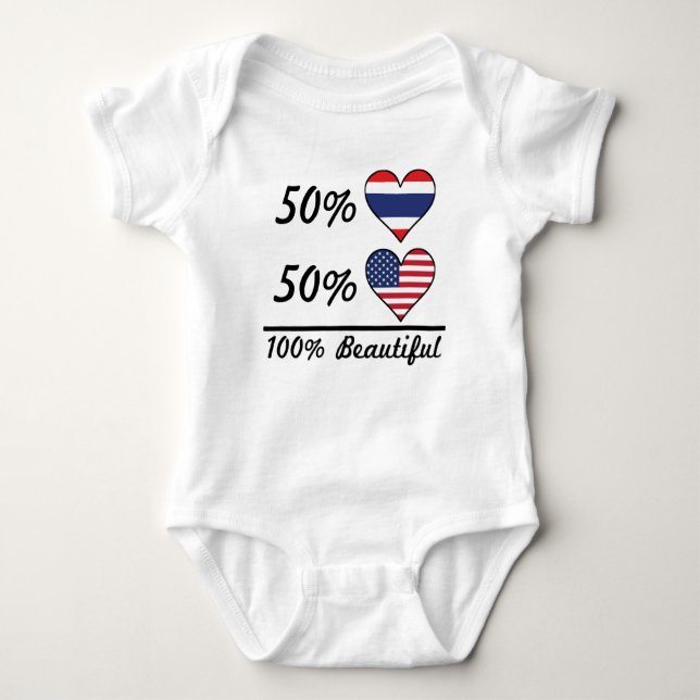 50% Thai 50% American 100% Beautiful Baby Bodysuit (Front)
