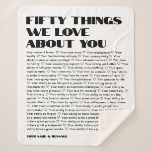 50 things we love about you template Birthday Flee Sherpa Blanket
