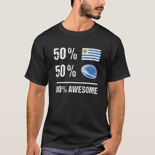 50 Uruguay 50 Rugby 100 Awesome Uruguay Rugby T-Shirt (Front)