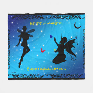 50"X60"   Elf Fairy Butterfly Beieve in Yourself Fleece Blanket