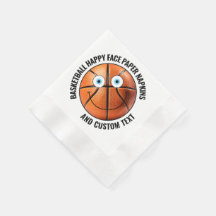 50 x Custom Baseball Party BLUE EYES Happy Face Napkin