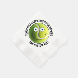 50 x Custom Tennis Ball Party BLUE EYES Happy Face Napkin