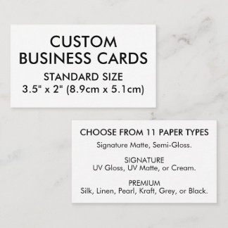50 x STANDARD Size 3.5" x 2" Business Card