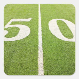 50 Yard Line Square Sticker