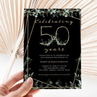 50 Year Anniversary | Gold Greenery and Photo