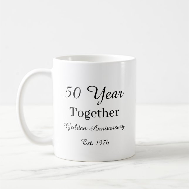 50 Year Anniversary Mug Golden Wedding Anniversary (Left)