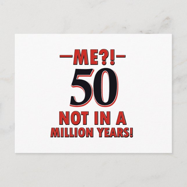 50 year birthday designs postcard (Front)