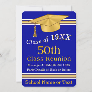 50 Year Class Reunion Invitations and Template,