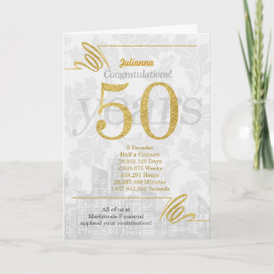 50 Year Employee Anniversary Business Elegance Card