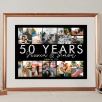 50 year golden wedding anniversary photo collage