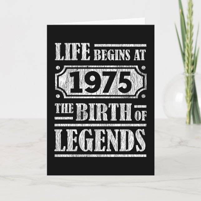 50 Year Old 1975 Birth Of Legend 50th Birthday Card (Front)