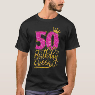 50 Year Old 50th Birthday Queen diamond crown Pin T-Shirt