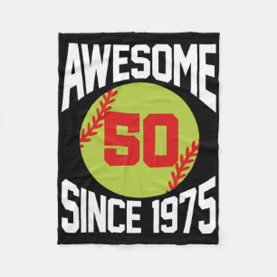 50 Year Old Awesome Since 1975 Softll 50th Birthda Fleece Blanket
