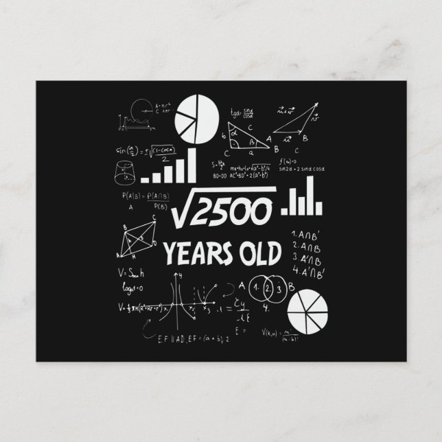 50 Year Old Bday Math Teacher 50th Birthday Gift Postcard (Front)