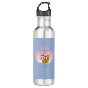 50 Year Old Cute Sloth Birthday Girl 50th B-day T- 710 Ml Water Bottle