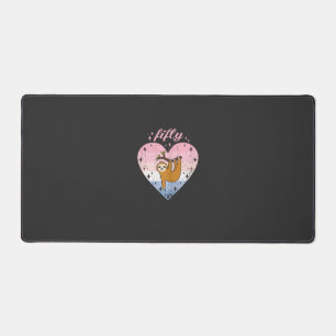 50 Year Old Cute Sloth Birthday Girl 50th B-day T- Desk Mat