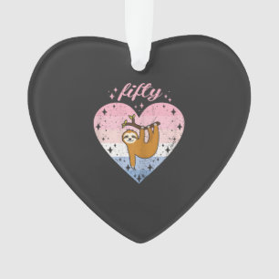 50 Year Old Cute Sloth Birthday Girl 50th B-day T- Ornament