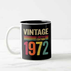 50 Year Old Gifts Vintage 1972 70th Birthday gift  Two-Tone Coffee Mug