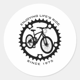 50 Year Old Mountain Biker Biking 1975 50th Birthd Classic Round Sticker