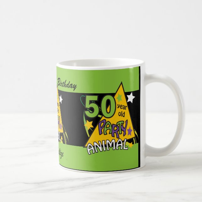50 Year Old Party Animal | 50th Birthday Coffee Mug (Right)