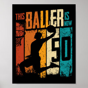 50 Year Old Sketll 50th Birthday Boy Sketll Player Poster