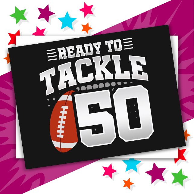 50 Year Old Tackle Football Party 50th Birthday Postcard (Creator Uploaded)