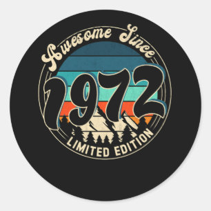 50 Year Old Vintage 50th Year Old Birthday 1972 Classic Round Sticker