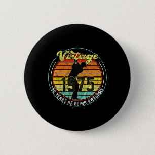 50 Year Old Vintage Golf Golfer 1975 50th Birthday 6 Cm Round Badge