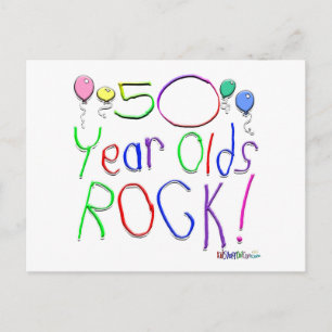 50 Year Olds Rock ! Postcard
