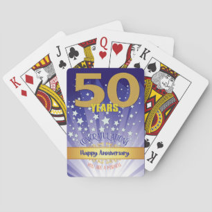 50 Year Recovery Anniversary Bold Numeral Playing Cards
