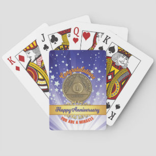 50 Year Recovery Coin Anniversary You're A Miracle Playing Cards