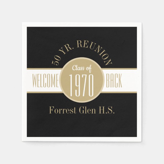 50 Year Reunion Welcome Back Napkin (Front)