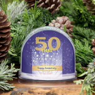 50 Year Sober Recovery Anniversary Bold Numeral Snowglobe