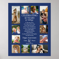 50 year wedding anniversary photo collage editable