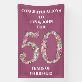 50 Years 50th Wedding Marriage Anniversary Banner