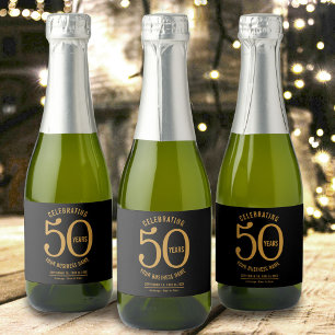 50 years corporate anniversary event favor gift sparkling wine label