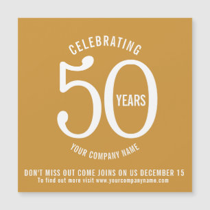 50 years corporate anniversary save the date promo magnetic invitation