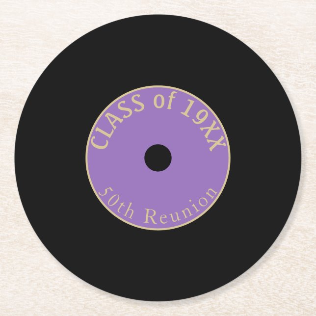 50 years! Customisable, Class reunion coasters (Front)