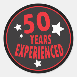 50 Years Experienced   50th Birthday Classic Round Sticker
