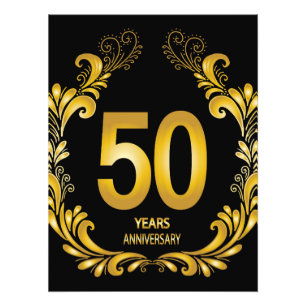 50 Years Gold Glitter Anniversary Photo Print