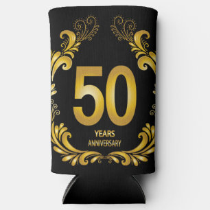 50 Years Gold Glitter Anniversary Seltzer Can Cooler