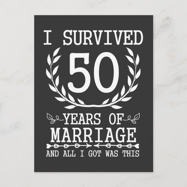 50 Years Husband Wife 50th Wedding Anniversary Postcard (Front)