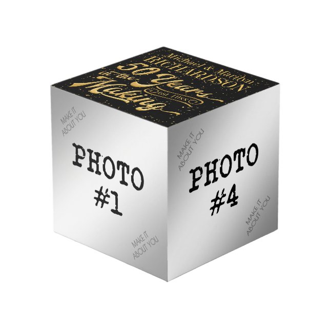50 YEARS IN THE MAKING 50th Anniversary 4 Photo Cube (Front Angled)