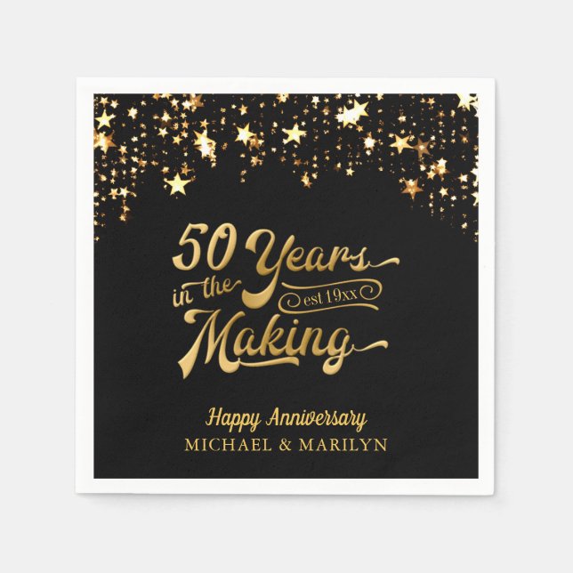 50 YEARS IN THE MAKING 50th Anniversary Stars Napkin (Front)